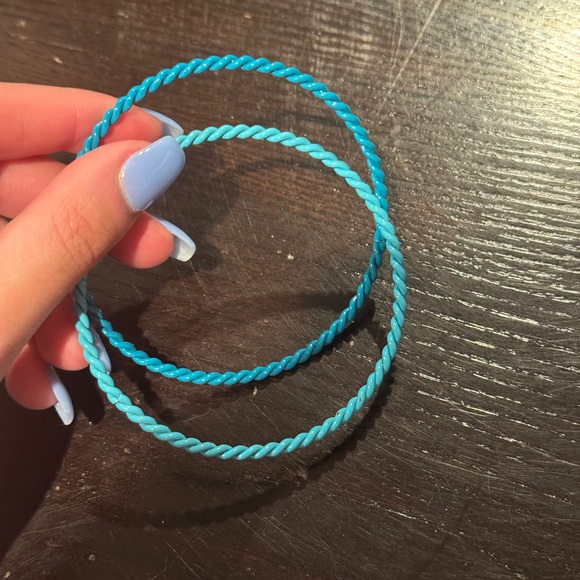 Teal and Turquoise Rope Bangle - Picture 3 of 6